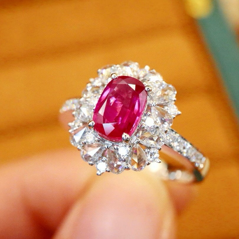 14k Gold 1.71 Ctw Natural Ruby & Diamond Ring - 2