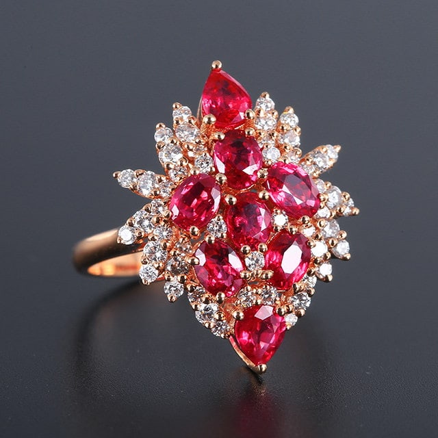 14k Gold 2.78 Ctw Natural Ruby & Diamond Ring - 3