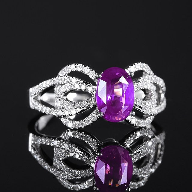 14k Gold 1.79 Ctw Natural Sapphire & Diamond Ring - 2