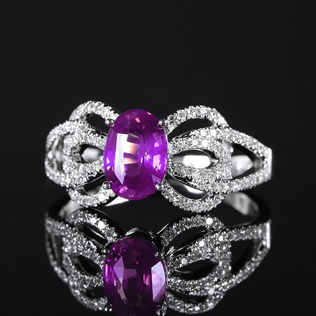 14k Gold 1.79 Ctw Natural Sapphire & Diamond Ring - 3