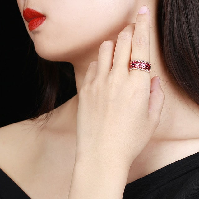 14k Gold 1.28 Ctw Natural Ruby & Diamond Ring - 6