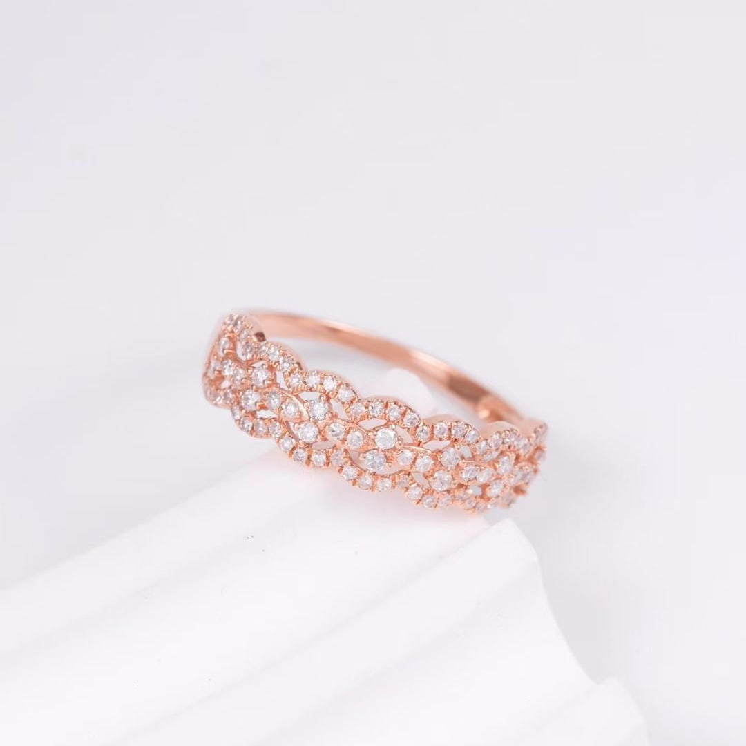 14k Gold 0.5 Ct Natural H Diamond Ring - 2