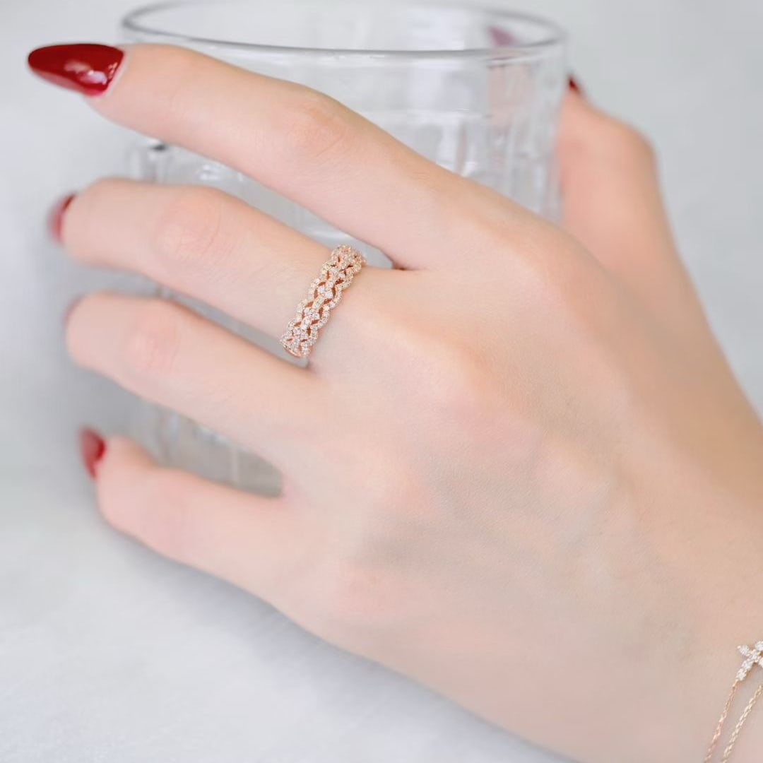 14k Gold 0.5 Ct Natural H Diamond Ring - 3