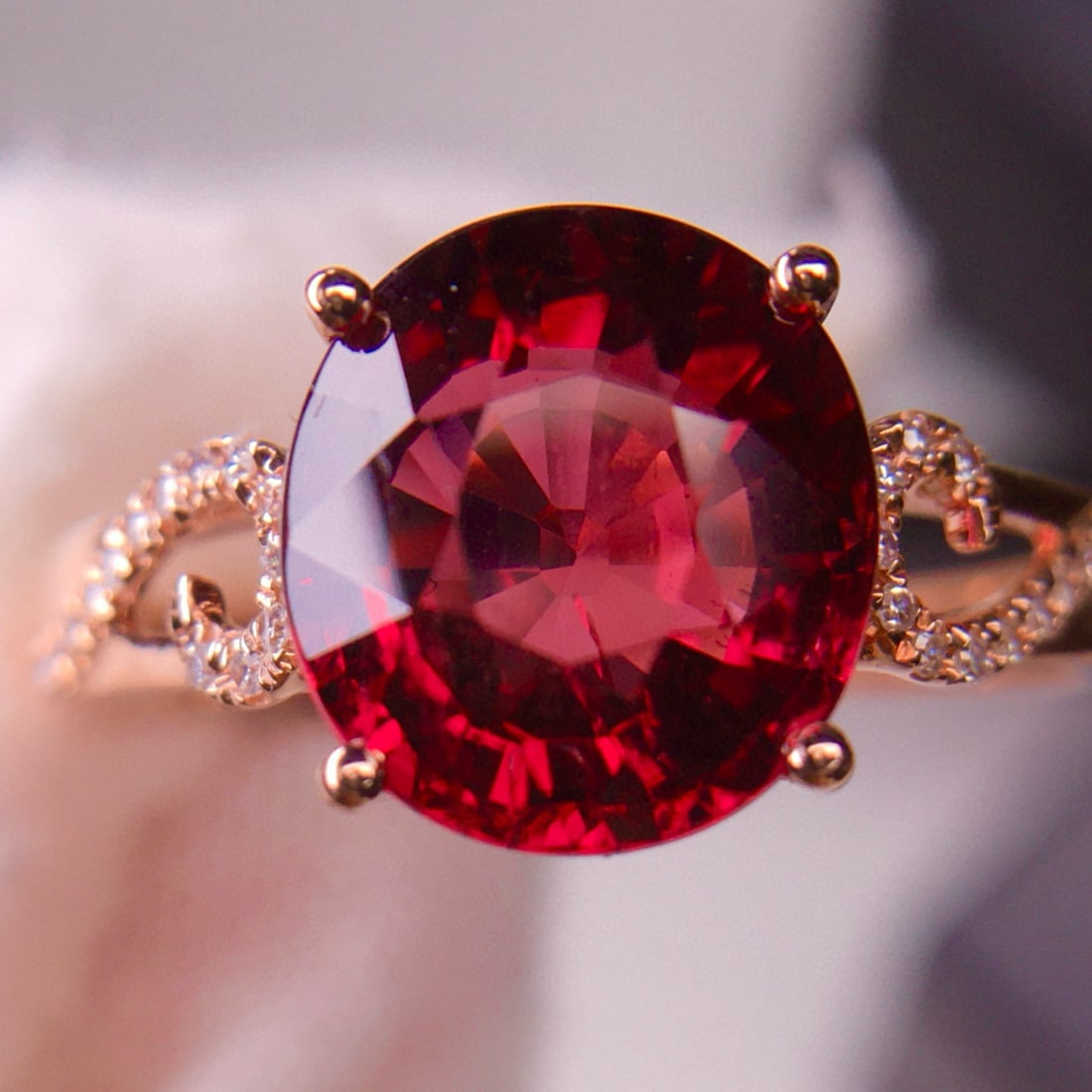 14k Gold 3.02 Ct Natural Tourmaline & Diamond Ring - 3