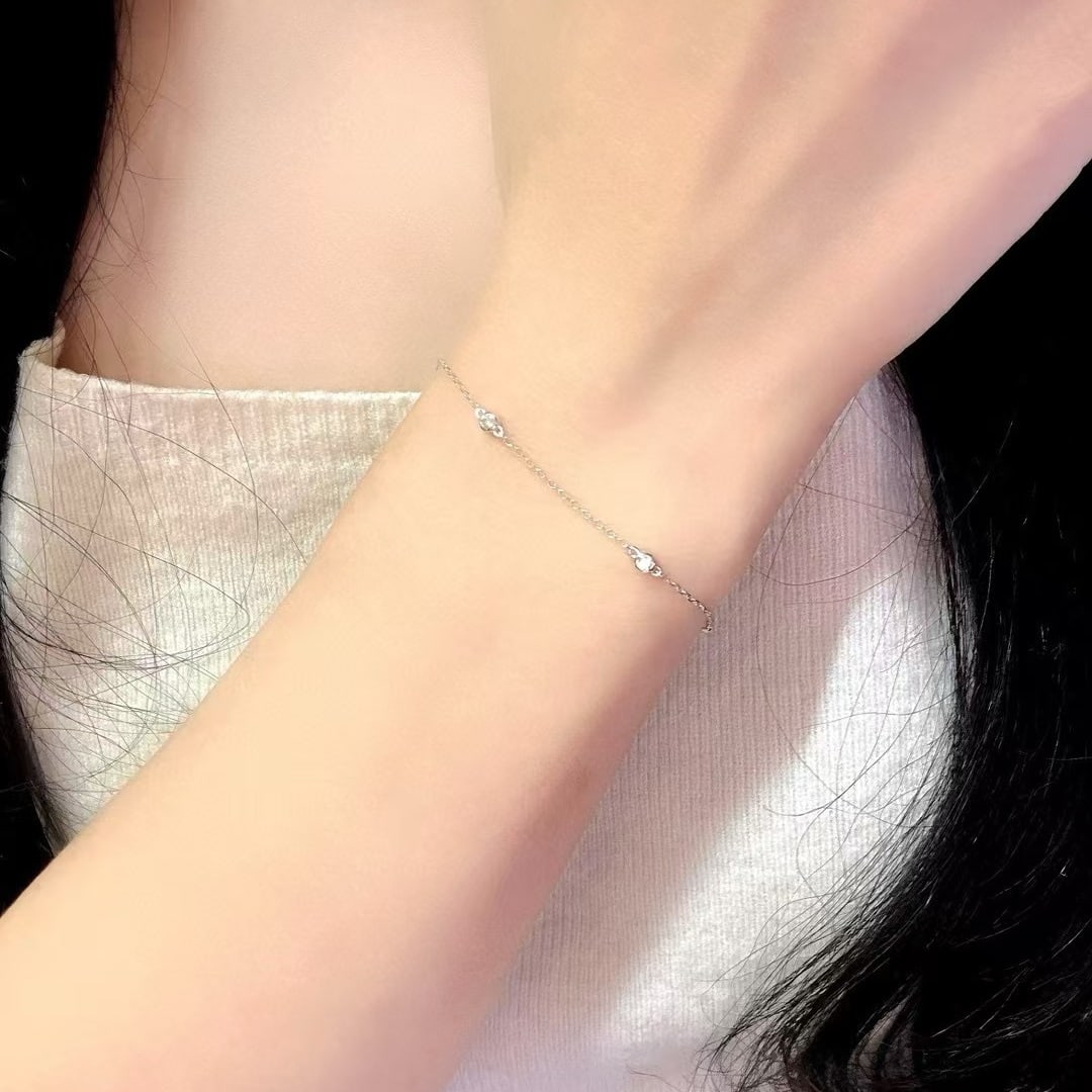 14k Gold 0.18 Ct Natural H Diamond Bracelet - 5