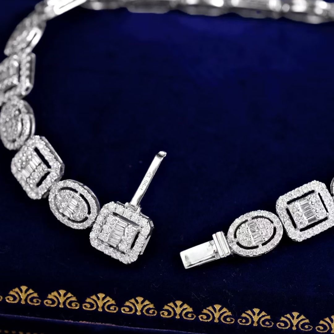 14k Gold 3.6 Ct Natural H Diamond Bracelet - 3