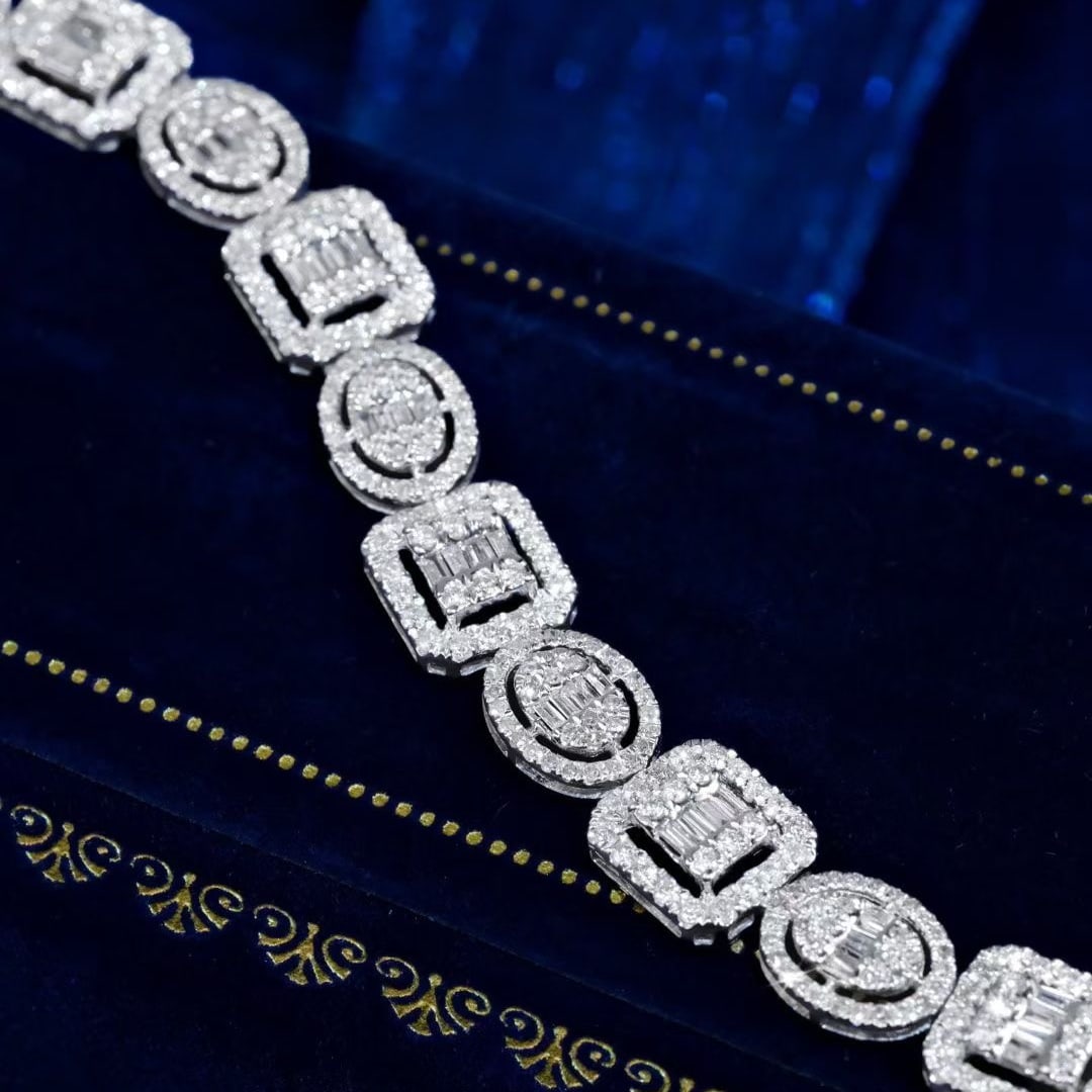 14k Gold 3.6 Ct Natural H Diamond Bracelet - 4