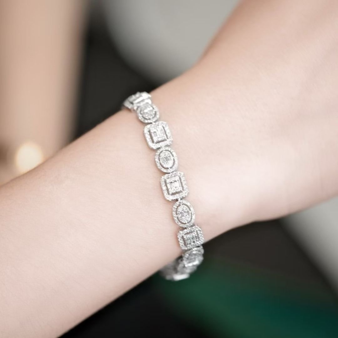 14k Gold 3.6 Ct Natural H Diamond Bracelet - 6