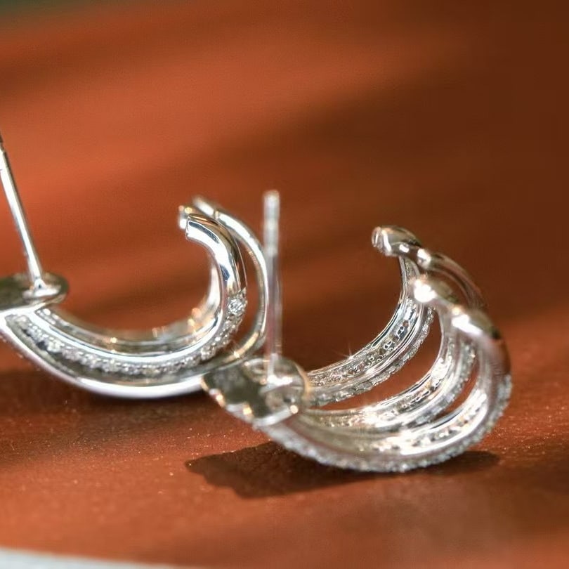 14k Gold 1.00 Ct Natural H Diamond Earrings - 3