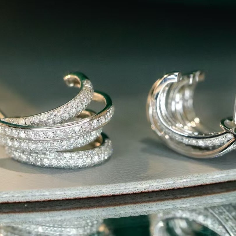 14k Gold 1.00 Ct Natural H Diamond Earrings - 5