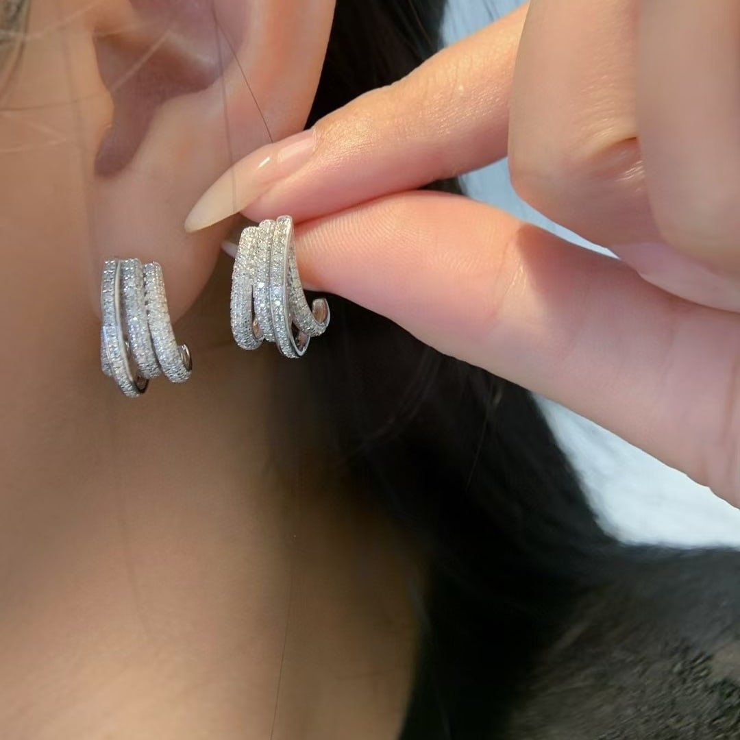 14k Gold 1.00 Ct Natural H Diamond Earrings - 8