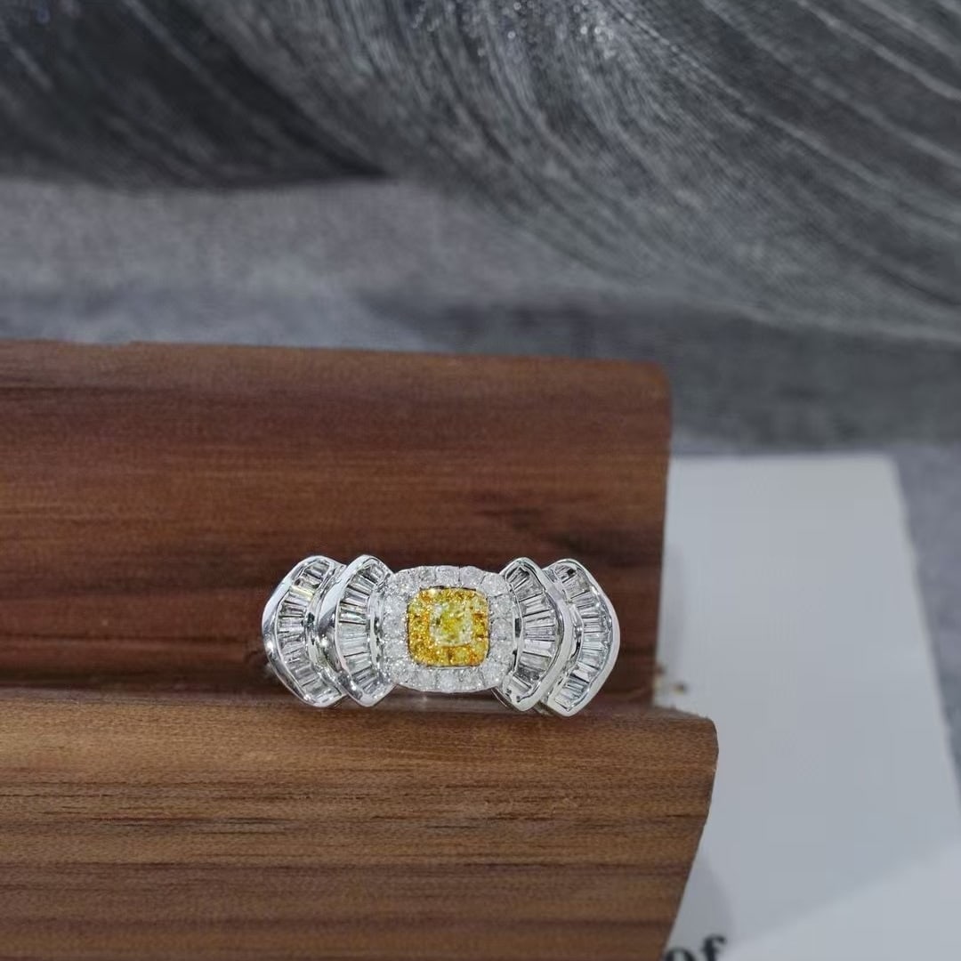 14k Gold 0.65 Ct Natural Color Diamond Ring: Ref:231133183 // gold content:14k gold // ring size:7. 25us // // main gemstone:color diamond // shape:multiple // carat weight:0. 65ct // clarity grade:vs-si // color:color // treatment:natural //