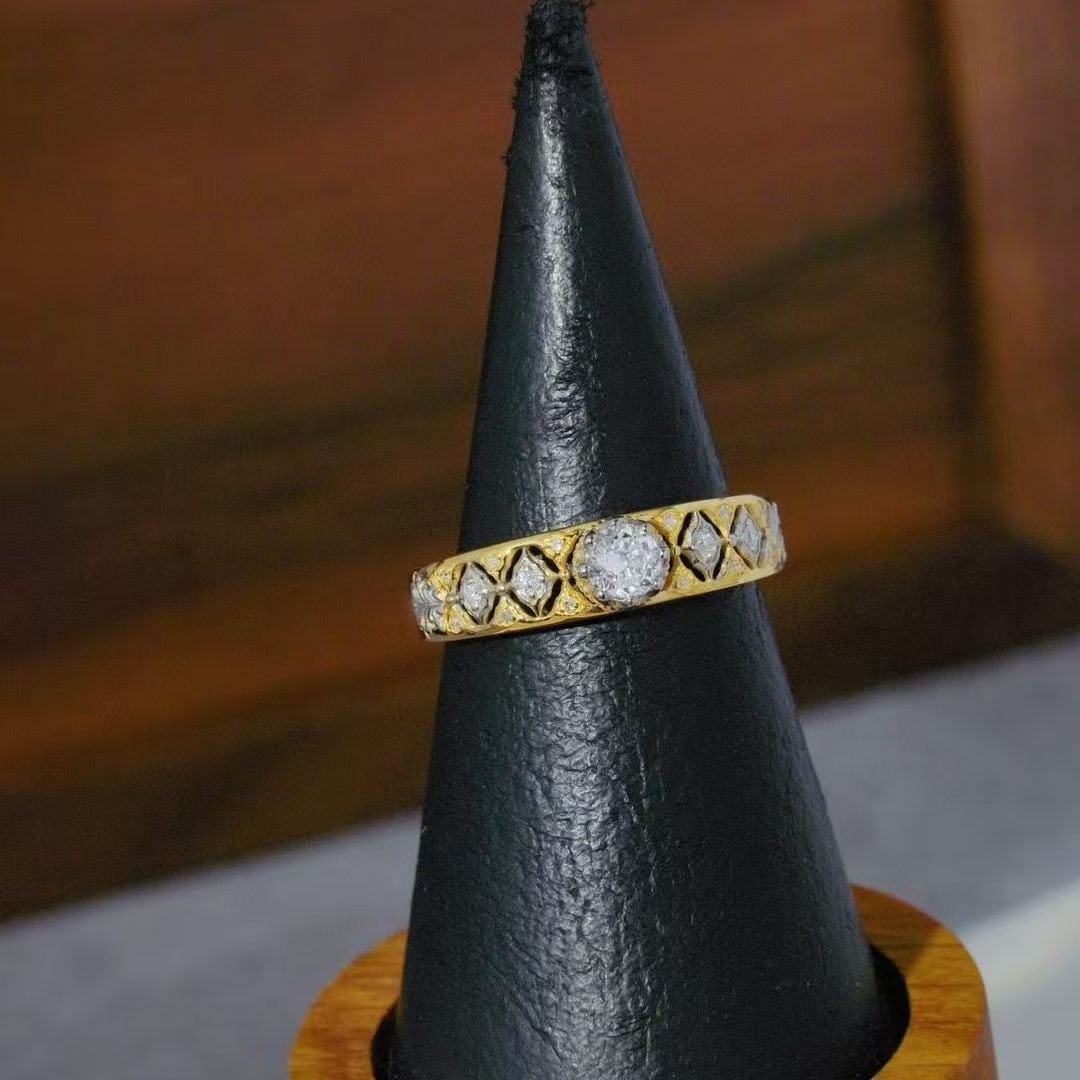 14k Gold 0.3 Ct Natural H Diamond Ring - 3