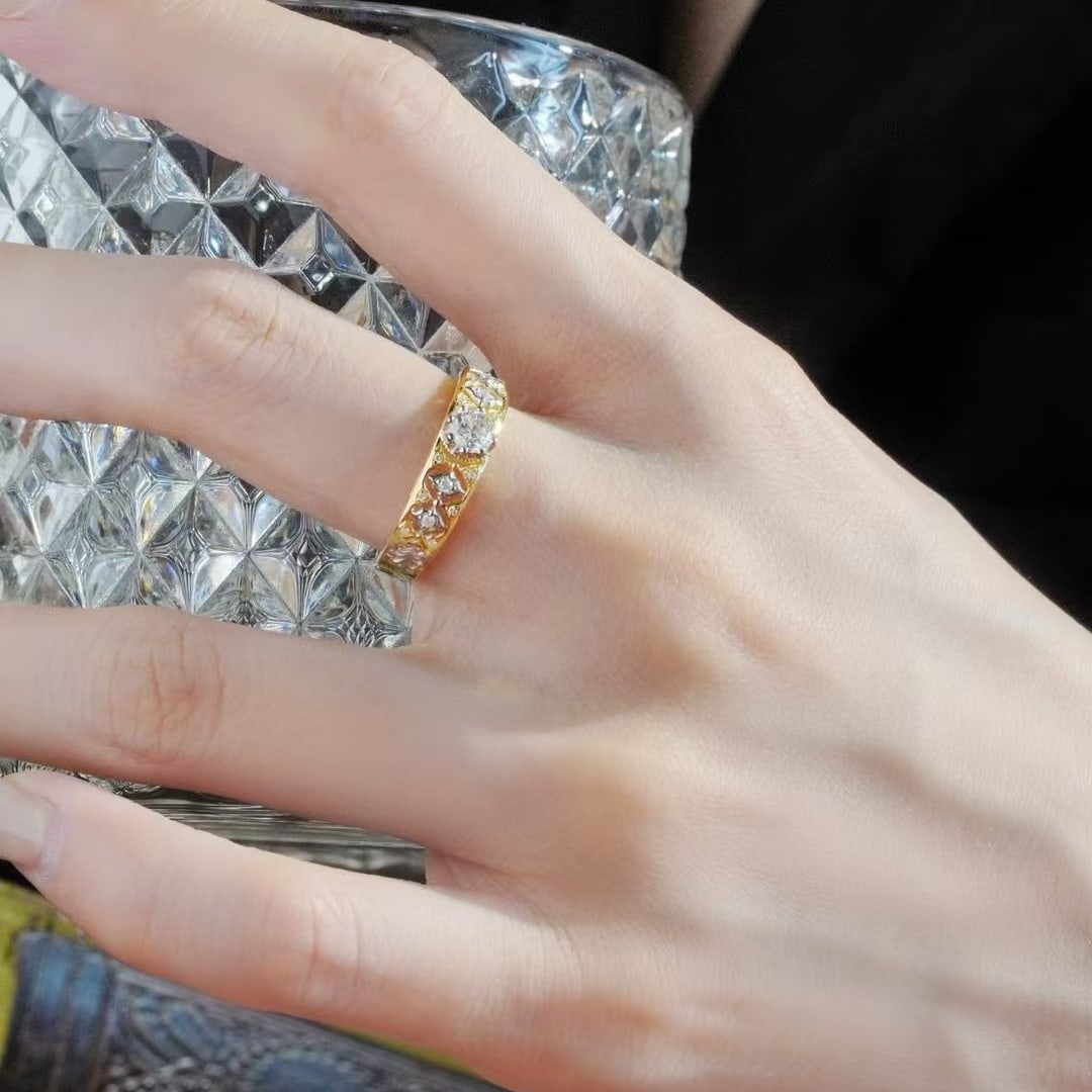 14k Gold 0.3 Ct Natural H Diamond Ring - 4