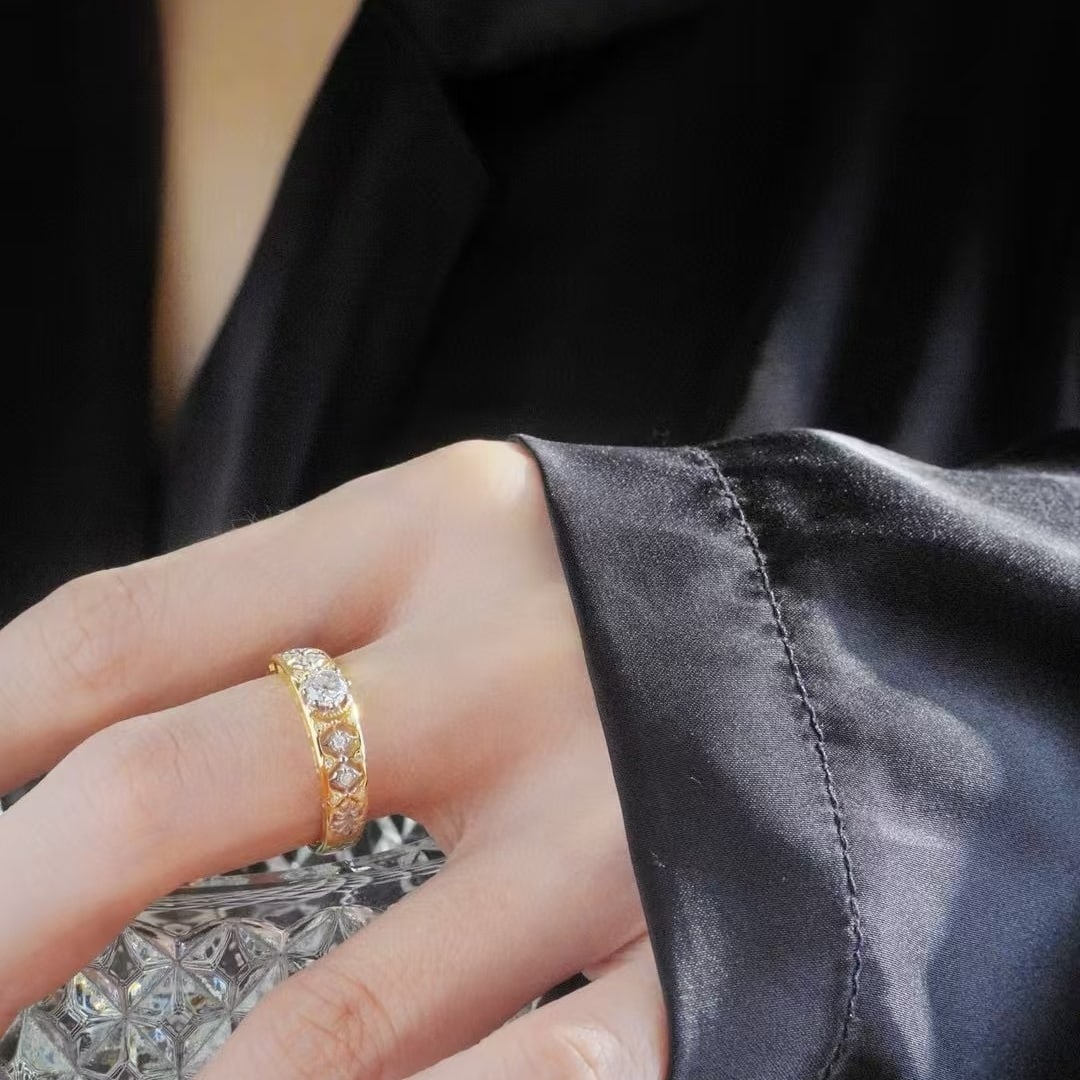 14k Gold 0.3 Ct Natural H Diamond Ring - 5