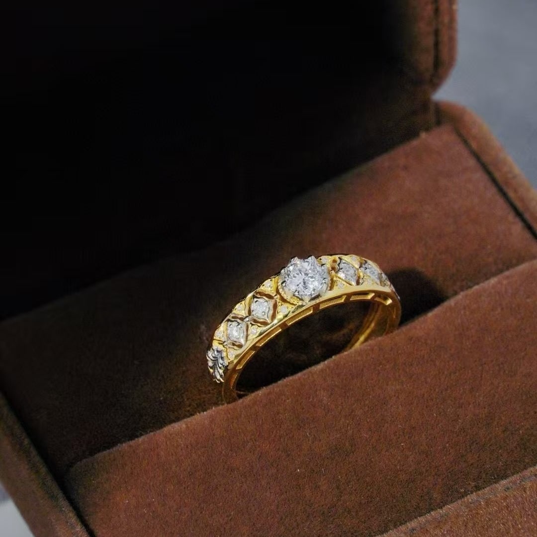 14k Gold 0.3 Ct Natural H Diamond Ring - 6