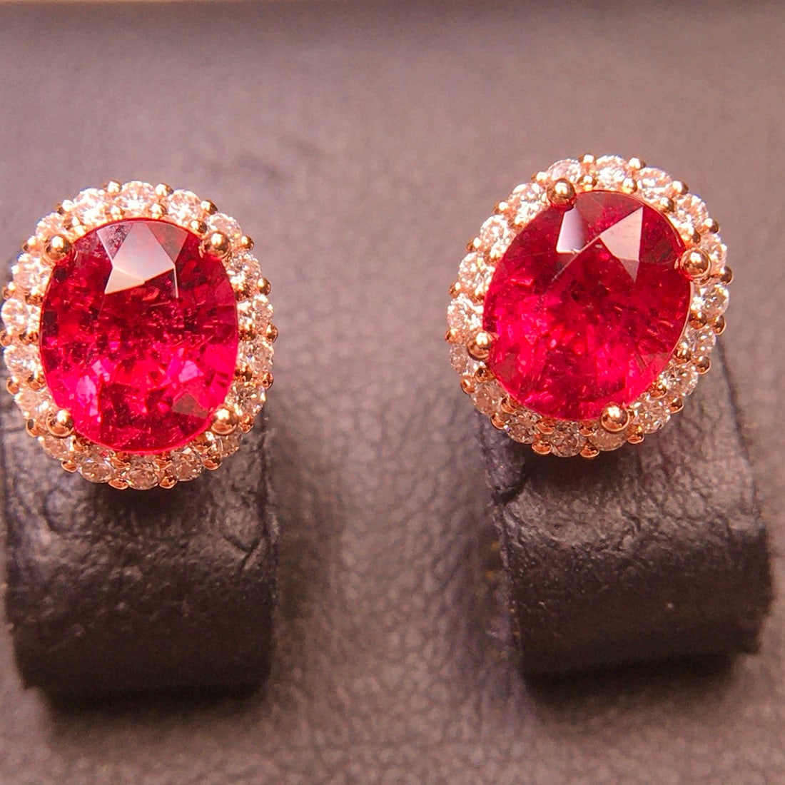 14k Gold 2.46 Ct Natural Tourmaline & Diamond Earrings - 3