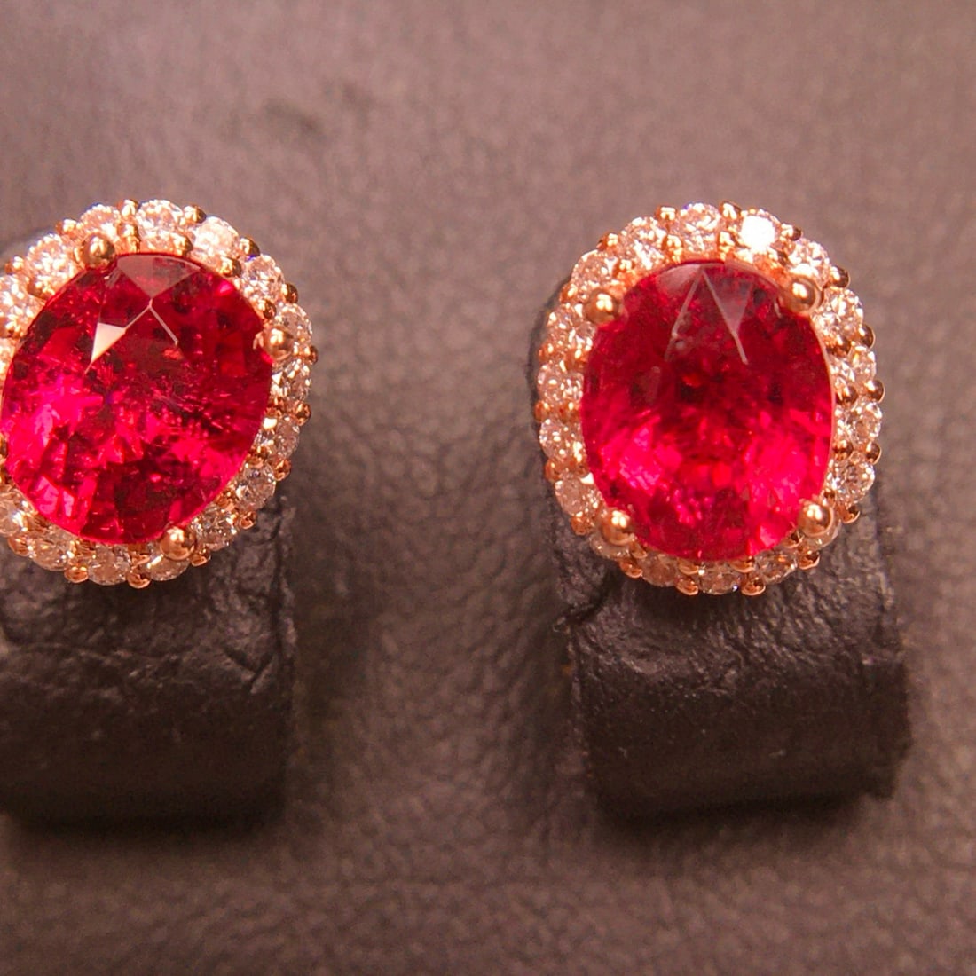 14k Gold 2.46 Ct Natural Tourmaline & Diamond Earrings - 5