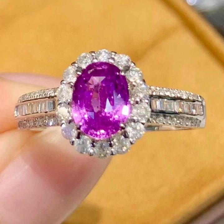 14k Gold 1.25 Ct Natural Sapphire & Diamond Ring - 2