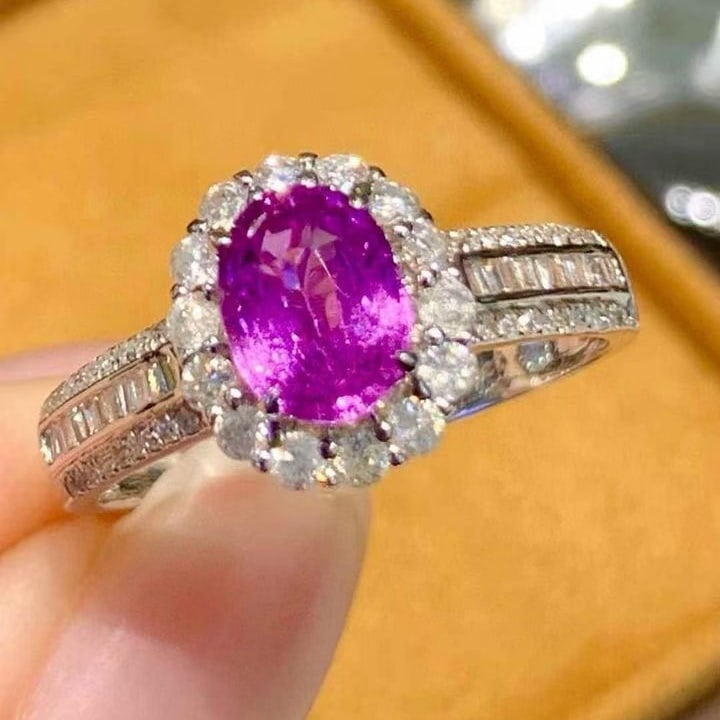 14k Gold 1.25 Ct Natural Sapphire & Diamond Ring - 6