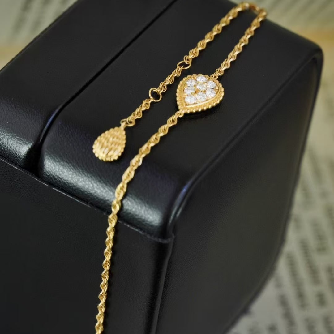 14k Gold 0.38 Ct Natural H Diamond Bracelet - 3