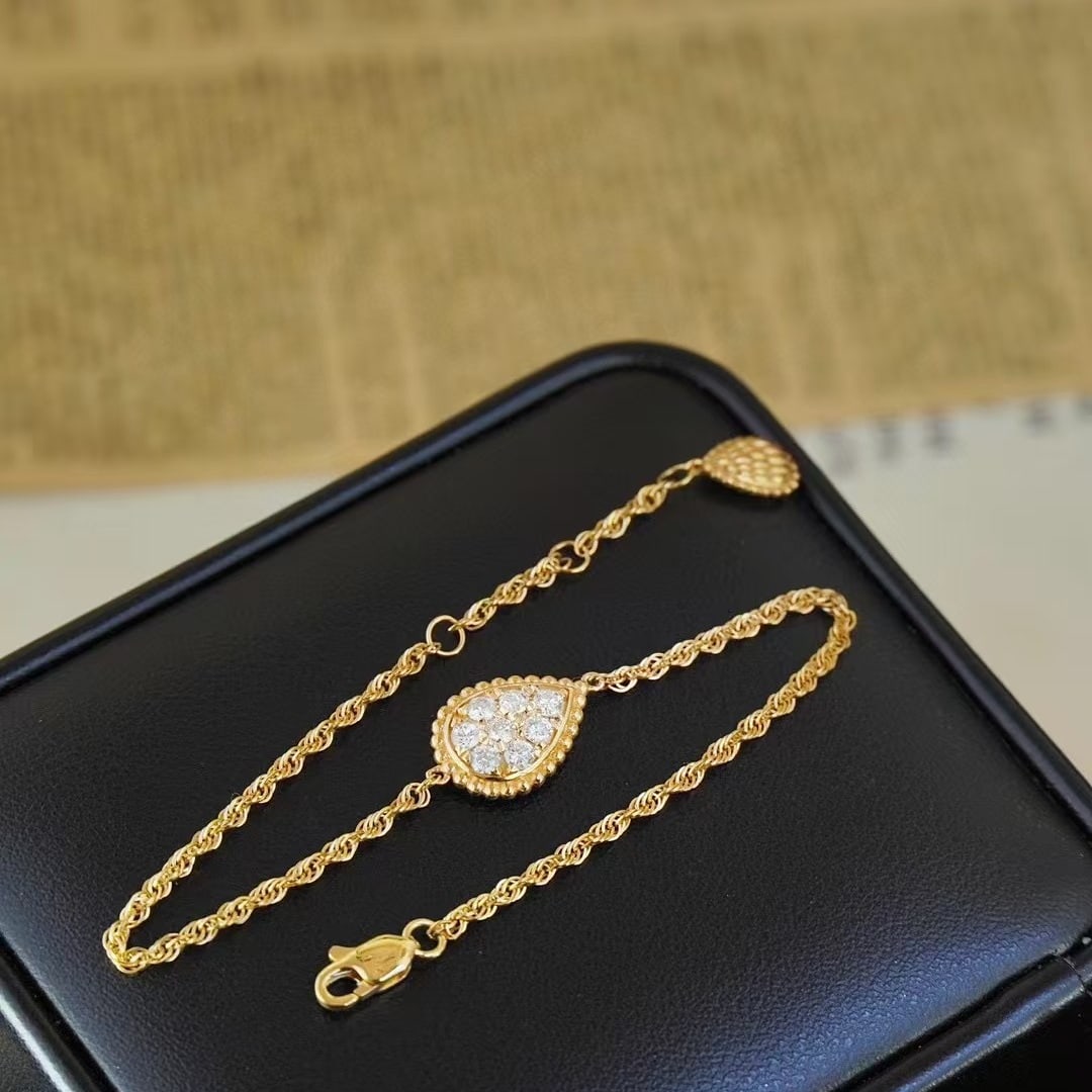 14k Gold 0.38 Ct Natural H Diamond Bracelet - 5