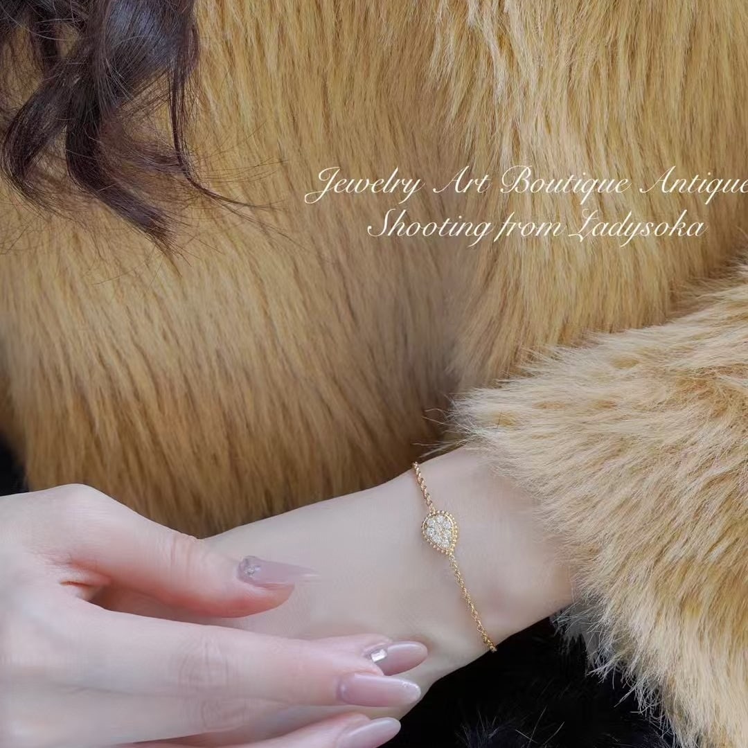 14k Gold 0.38 Ct Natural H Diamond Bracelet - 6