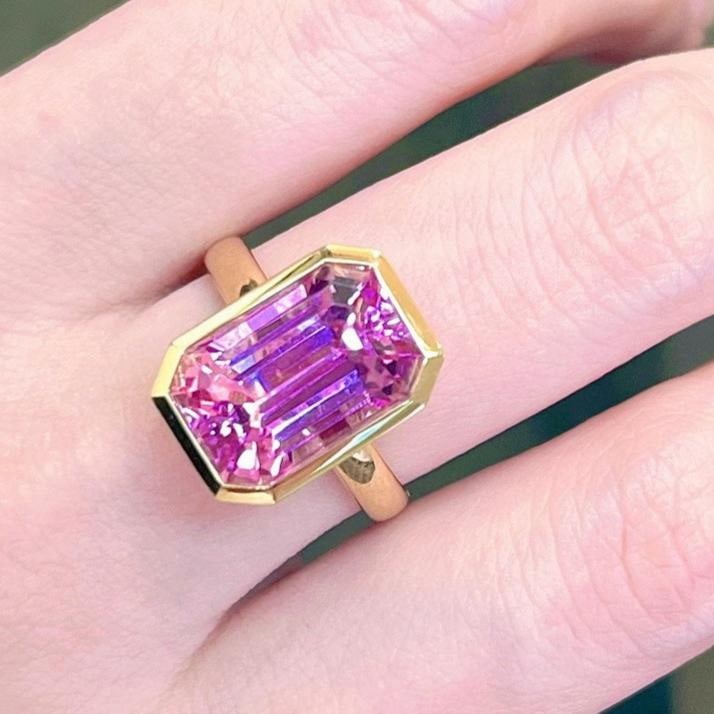 14k Gold 8.5 Ct Natural Kunzite Ring (1 of 8)