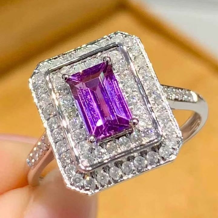 14k Gold 0.80 Ct Natural Sapphire & Diamond Ring - 3