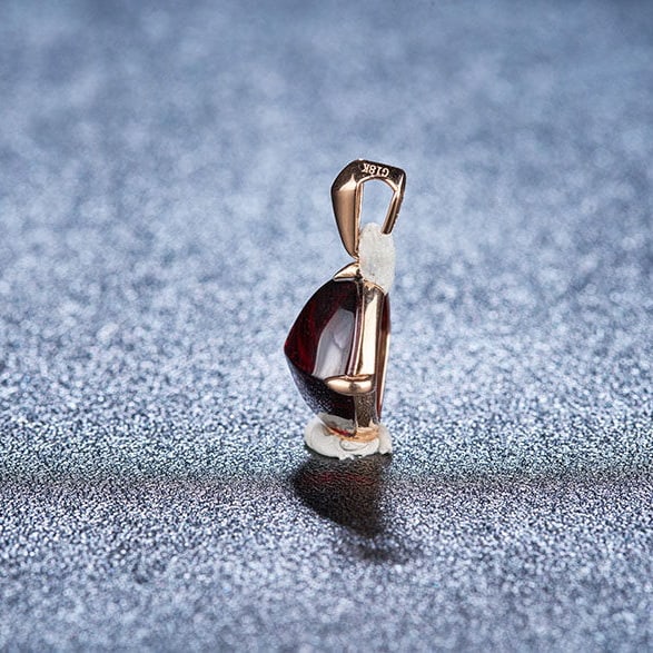 14k Gold 8.35 Ct Natural Garnet Pendant( Without Chain ) - 4