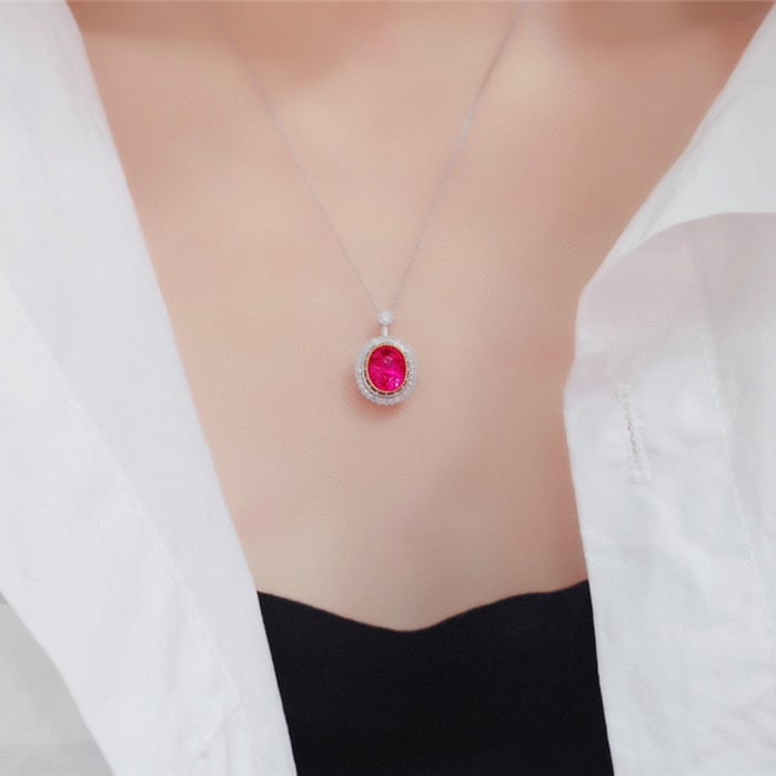 14k Gold 2.23 Ctw Natural Spinel & Diamond Pendant( Without Chain ) - 5