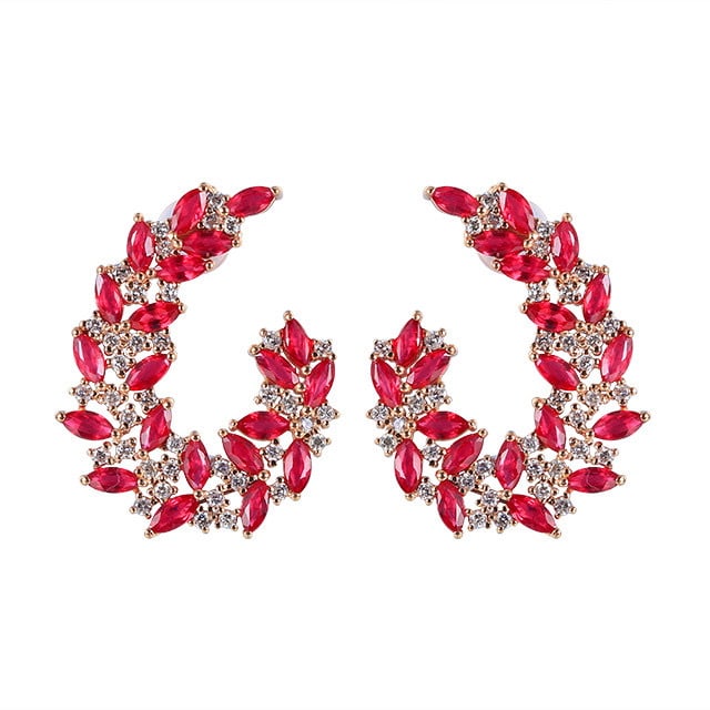 14k Gold 3.83 Ctw Natural Ruby & Diamond Earrings - 5