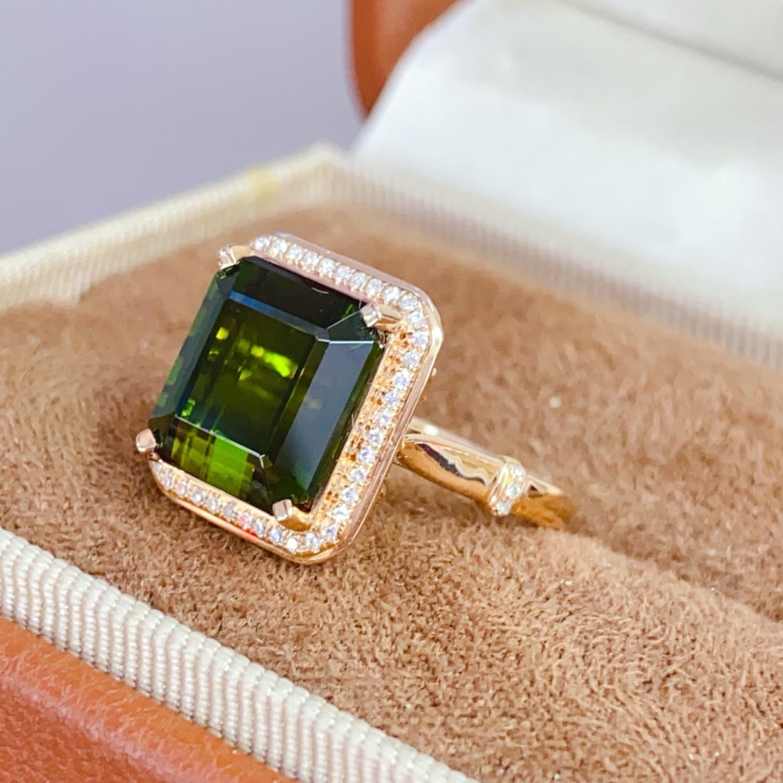 14k Gold 6.15 Ct Natural Tourmaline & Diamond Ring - 3