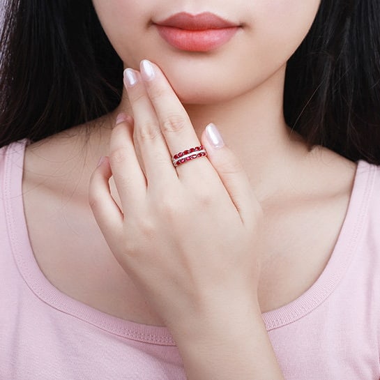 14k Gold 1.34 Ctw Natural Ruby & Diamond Ring - 5