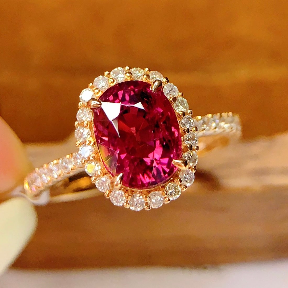 14k Gold 2.3 Ct Natural Tourmaline & Diamond Ring - 5