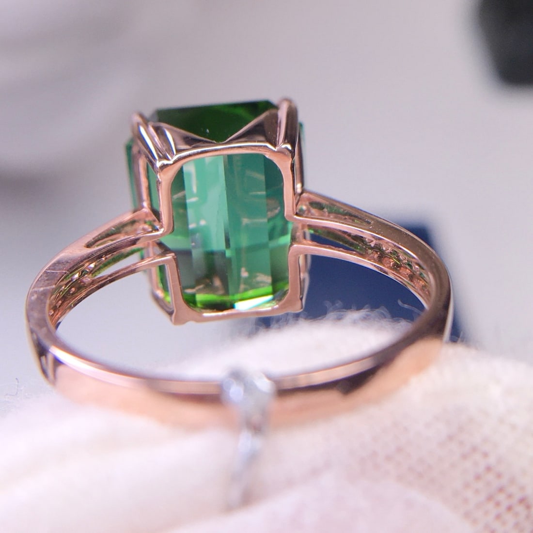 14k Gold 9.1 Ct Natural Tourmaline & Diamond Ring - 7