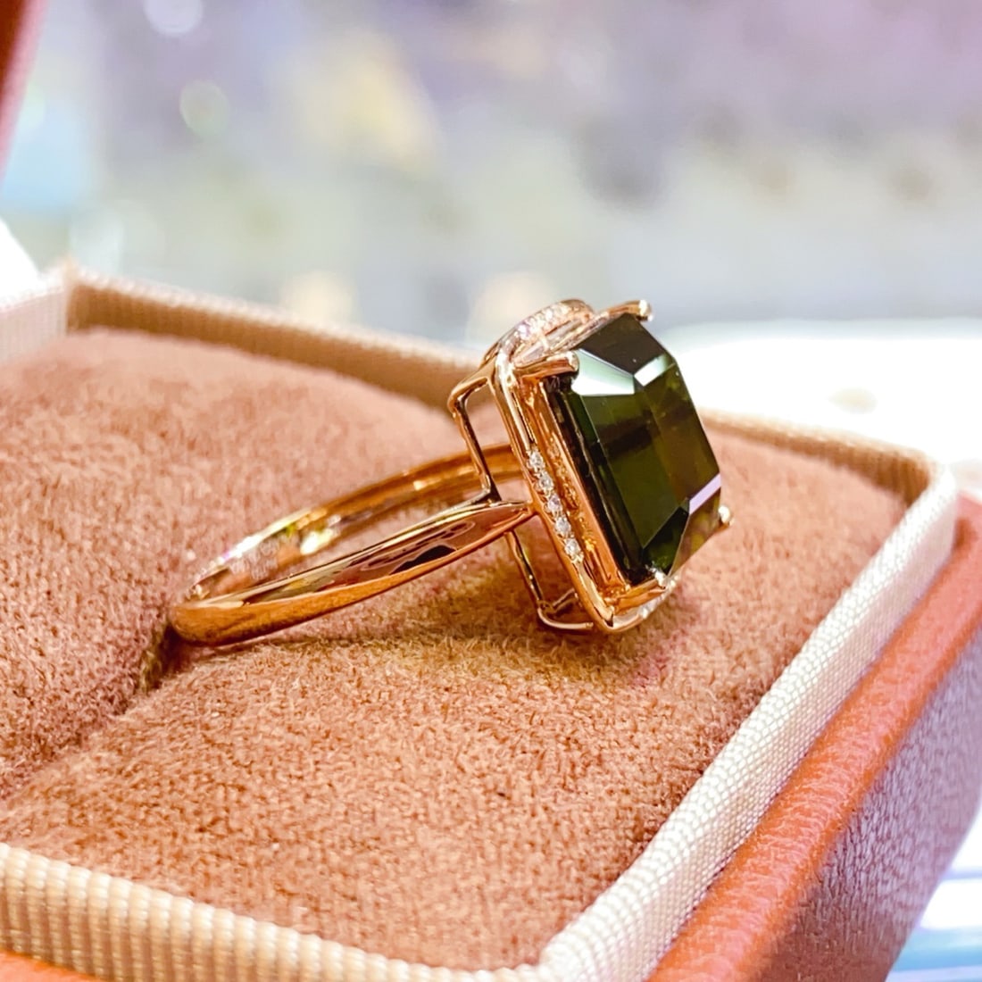 14k Gold 6.45 Ct Natural Tourmaline & Diamond Ring - 3