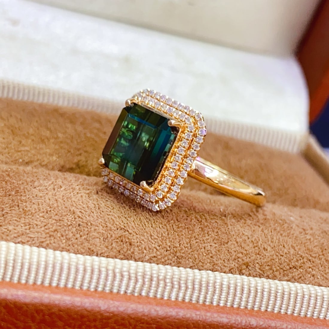 14k Gold 3.45 Ct Natural Tourmaline & Diamond Ring - 3