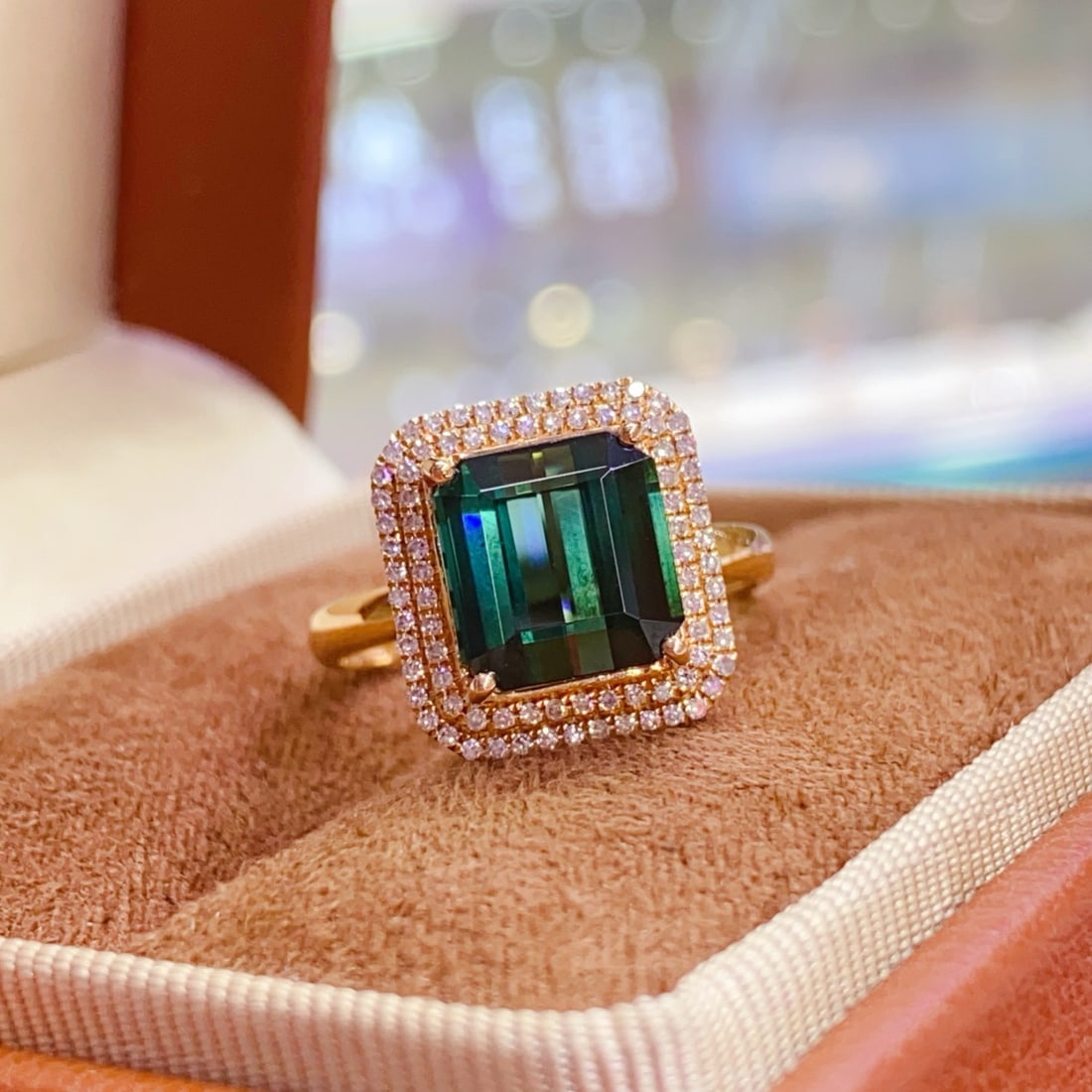 14k Gold 3.45 Ct Natural Tourmaline & Diamond Ring - 5