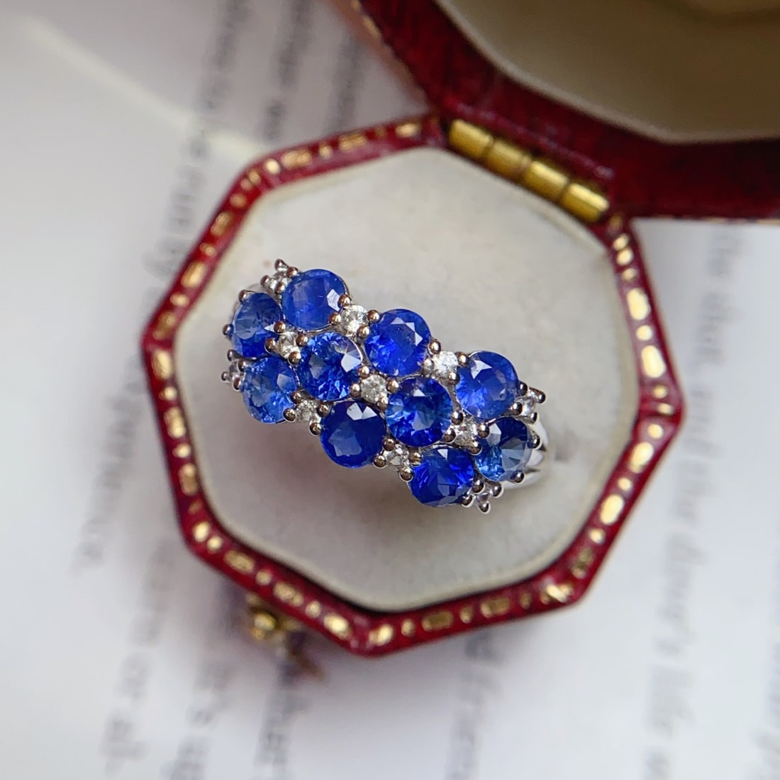 14k Gold 2.30 Ct Natural Sapphire & Sapphire Ring - 2