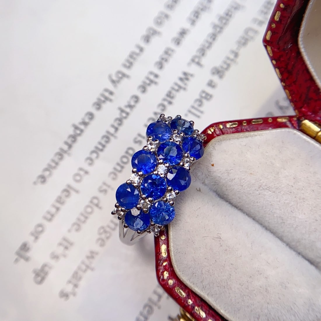 14k Gold 2.30 Ct Natural Sapphire & Sapphire Ring - 6