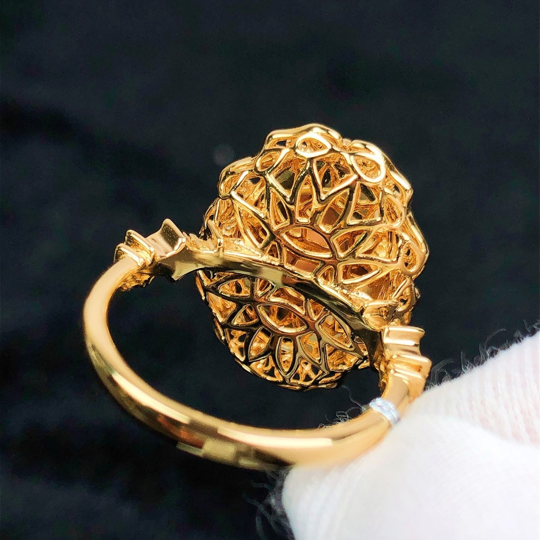 14k Gold 4.09 Ctw Natural Opal & Diamond Ring - 7