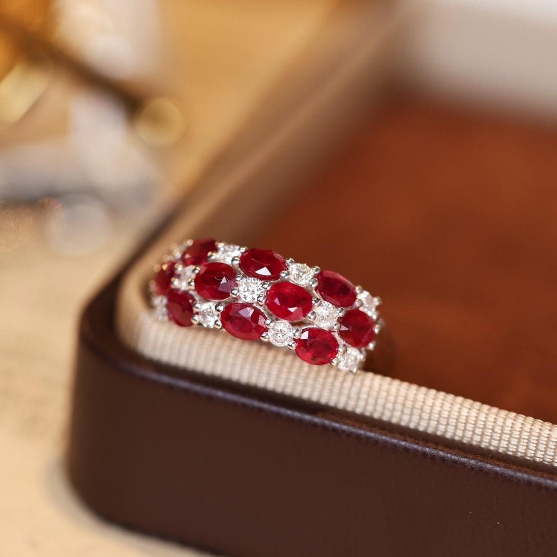 14k Gold 2.35 Ctw Natural Ruby & Diamond Ring: Ref:231134085 // gold content:14k gold // ring size:7. 25us // // main gemstone:ruby // shape:oval // carat weight:1. 91ct // color:red // treatment:natural // // adjacent gemstone 2 : diamond // shap