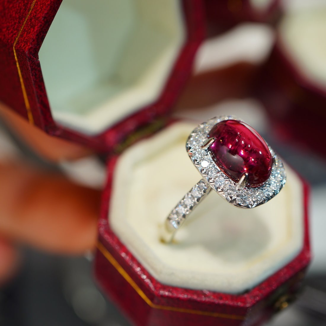 14k Gold 3.7 Ctw Natural Tourmaline & Diamond Ring - 2