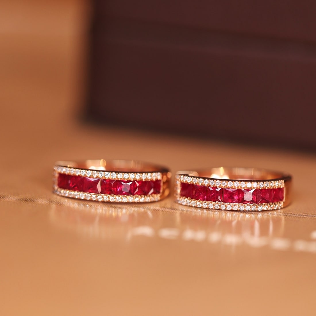 14k Gold 1.38 Ctw Natural Ruby & Diamond Earrings: Ref:231134100 // gold content:14k gold // main gemstone:ruby // shape:princess // carat weight:1. 20ct // color:red // treatment:natural // // adjacent gemstone 2 : diamond // shape:round // carat