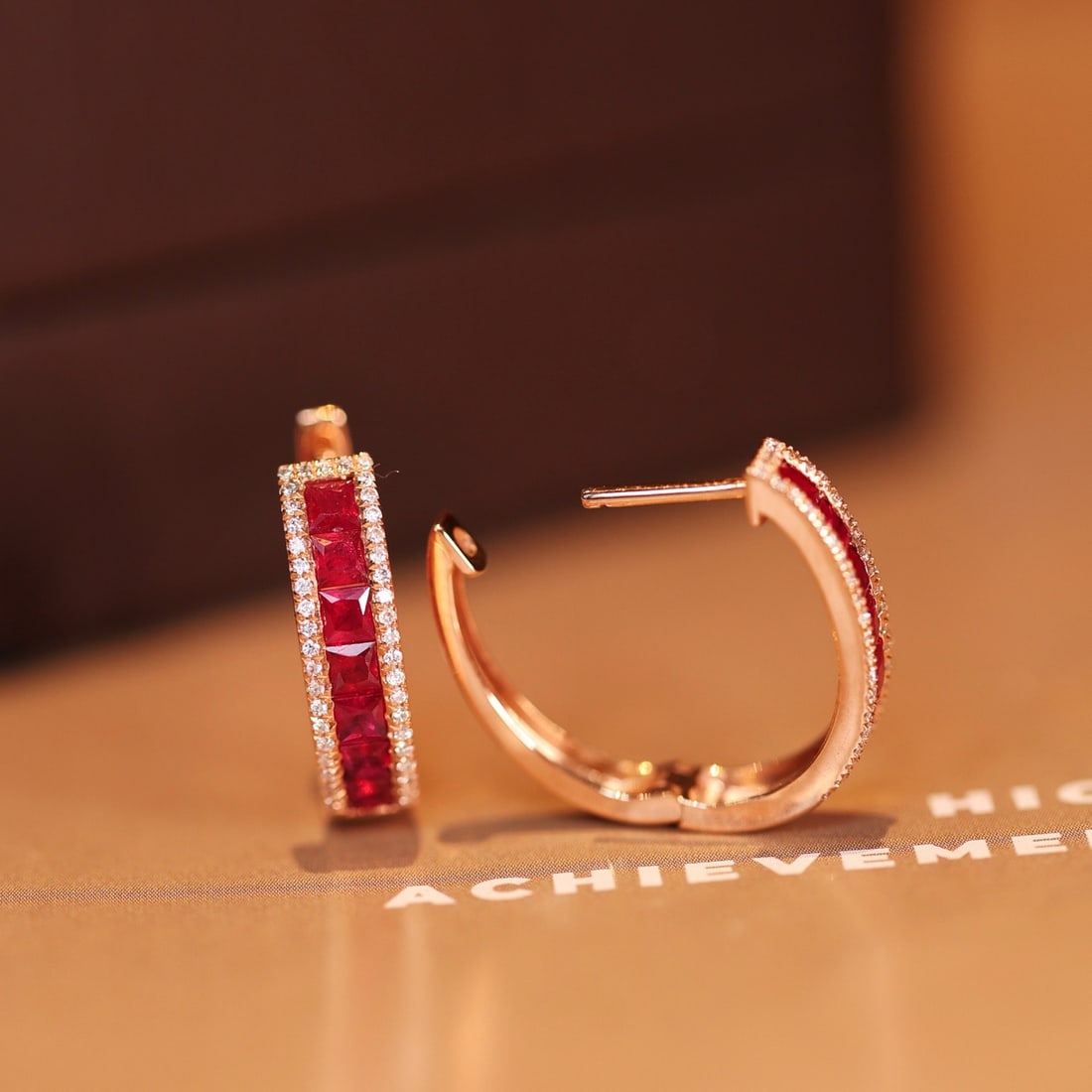 14k Gold 1.38 Ctw Natural Ruby & Diamond Earrings - 2