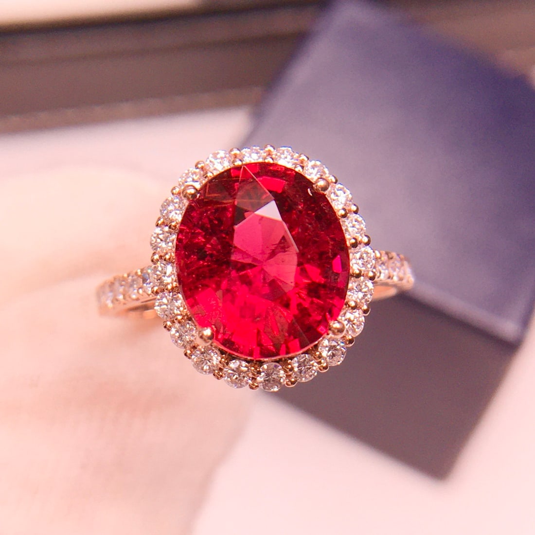 14k Gold 4.1 Ct Natural Tourmaline & Diamond Ring - 5