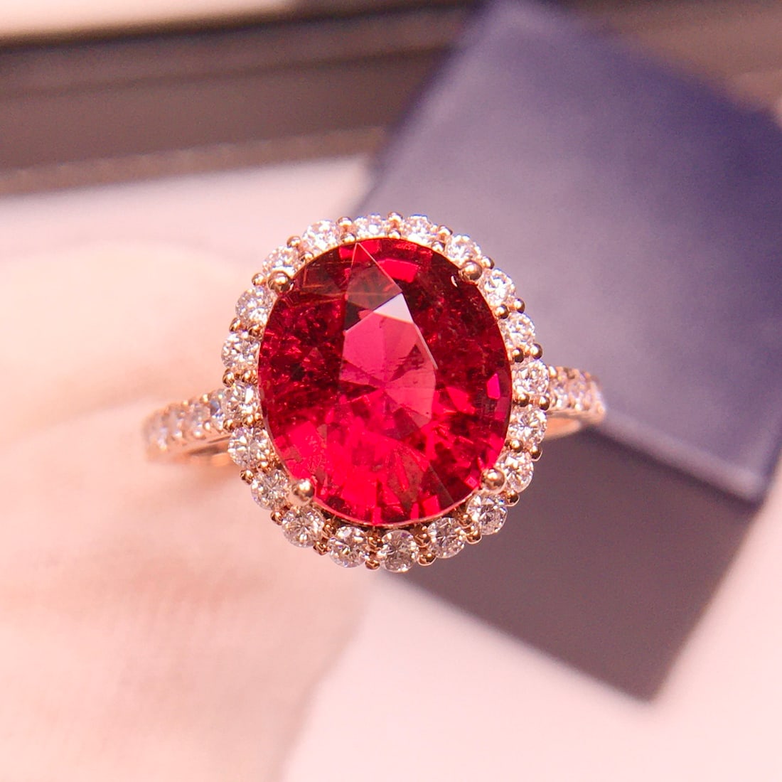 14k Gold 4.1 Ct Natural Tourmaline & Diamond Ring - 6