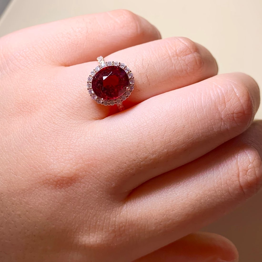 14k Gold 4.1 Ct Natural Tourmaline & Diamond Ring - 8