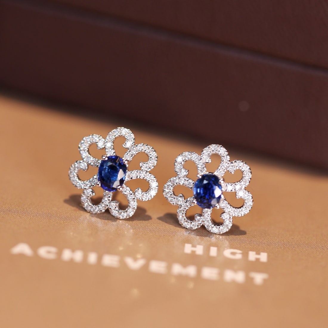14k Gold 1.29 Ctw Natural Sapphire & Diamond Earrings - 2